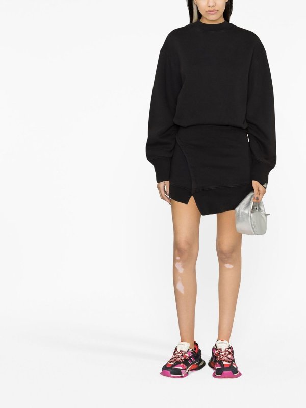 iKRIX The Attico: abiti corti - Abito asimmetrico in maglia effetto consumato