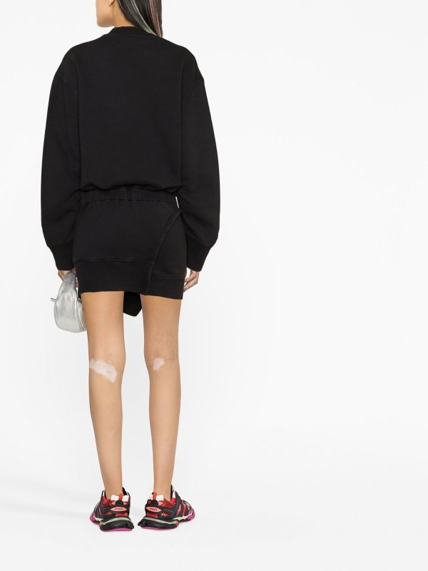 Abito asimmetrico in maglia effetto consumato shop online: The Attico