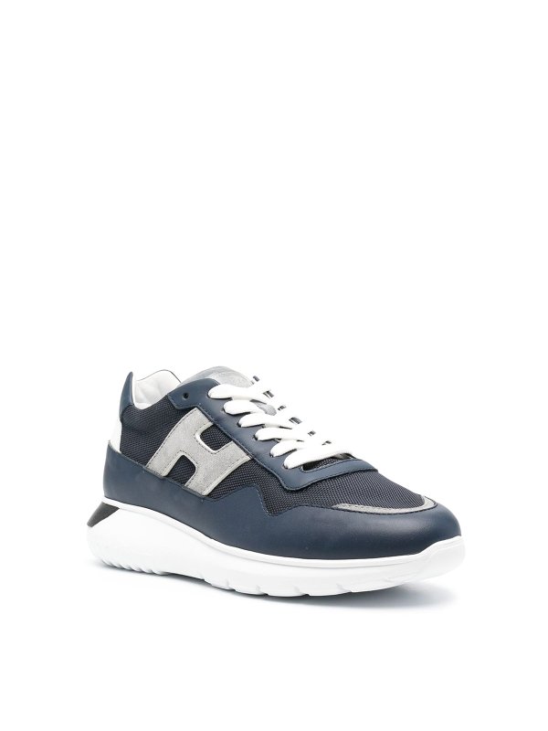 HOGAN: sneakers online - Sneakers in pelle a pannelli con logo
