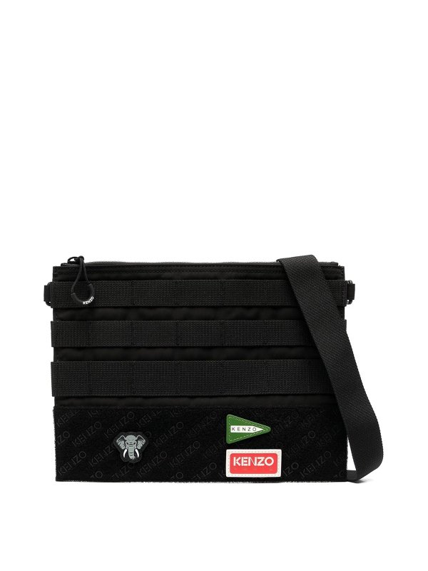 KENZO: cross body bags - Logo-patch messenger bag
