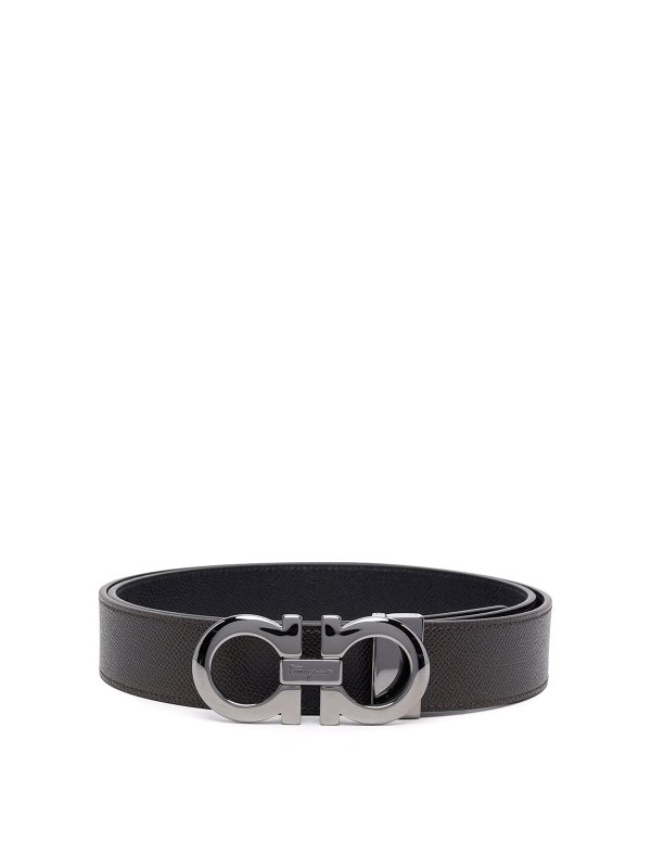 SALVATORE FERRAGAMO: belts - Gancini reversible leather belt