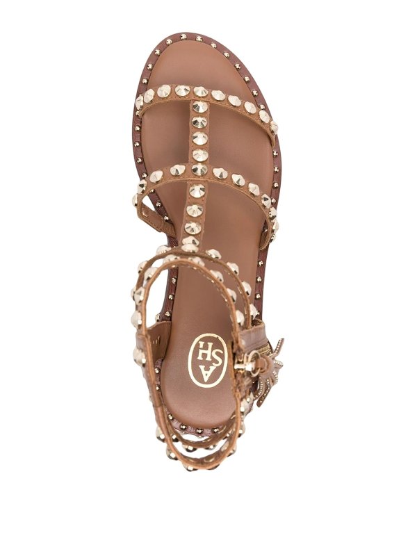 Multi strap leather sandals with studs shop online: ASH