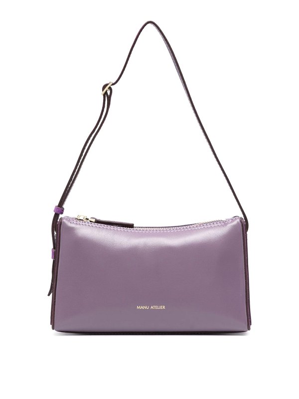 MANU ATELIER: shoulder bags - Mini Prism leather bag with logo