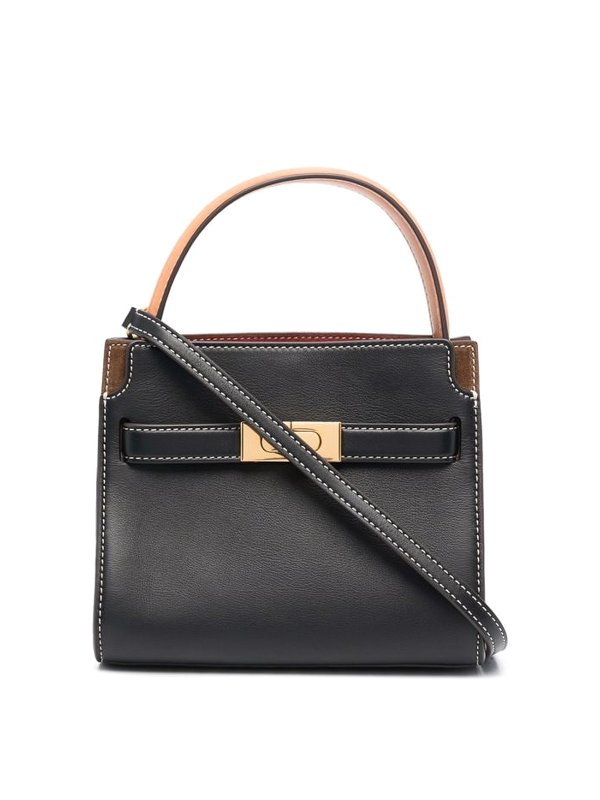 TORY BURCH: shopper - Borsa martellata con dettagli camoscio