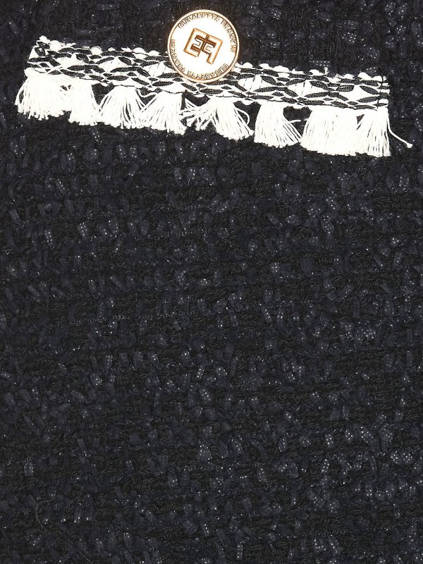 iKRIX ELISABETTA FRANCHI: Trousers Shorts - Short skirt in tweed with fringe details