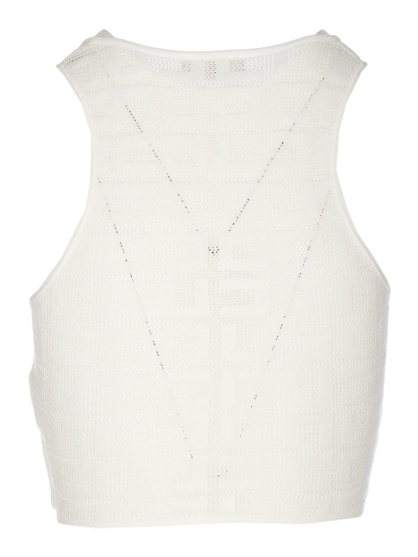 ELISABETTA FRANCHI: Tops & Tank tops online - Monogrammed knitted cropped top