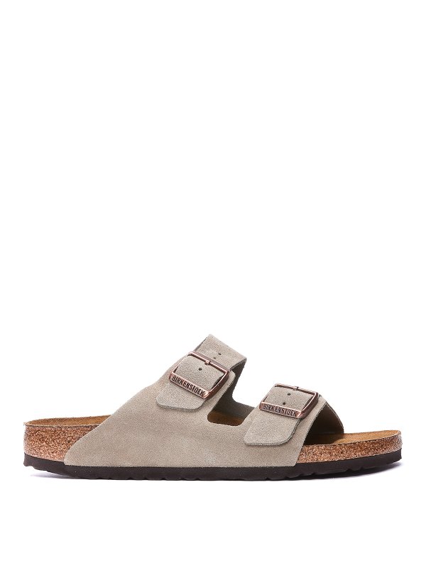 BIRKENSTOCK: sandals - Suede sandal with double buckle closure