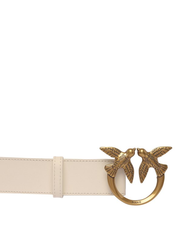 Pinko: belts online - Love Berry 4 Leather belt with logo buckle