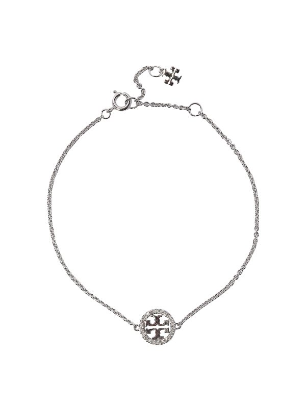 TORY BURCH: Necklaces & Chokers - Silver tone necklace with charm and crystals