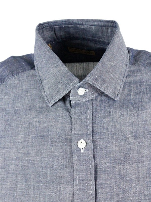 Hemd - Helles Jeansblau shop online: BARBA