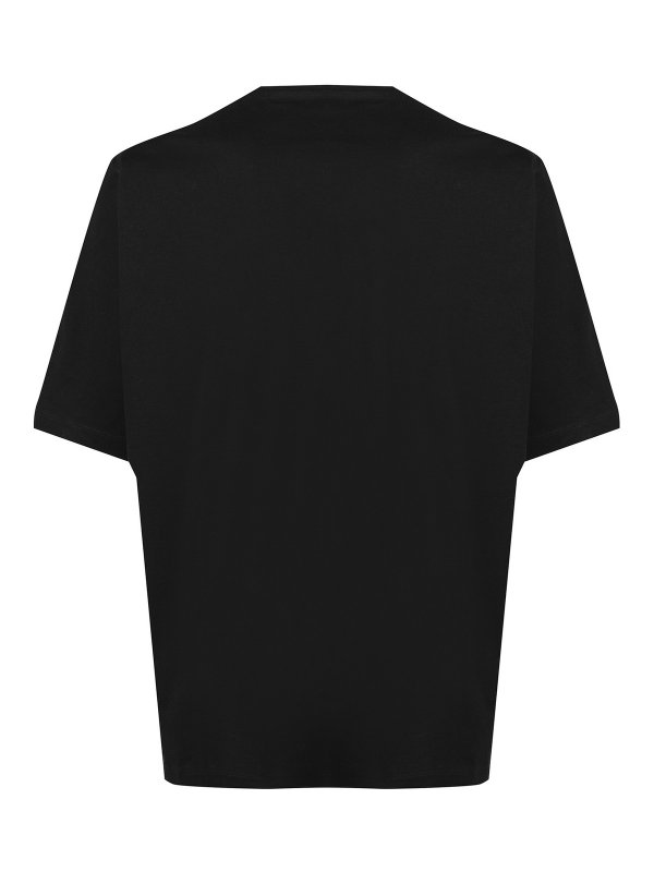 DSQUARED2: t-shirts online - Crewneck cotton t-shirt with side stripes