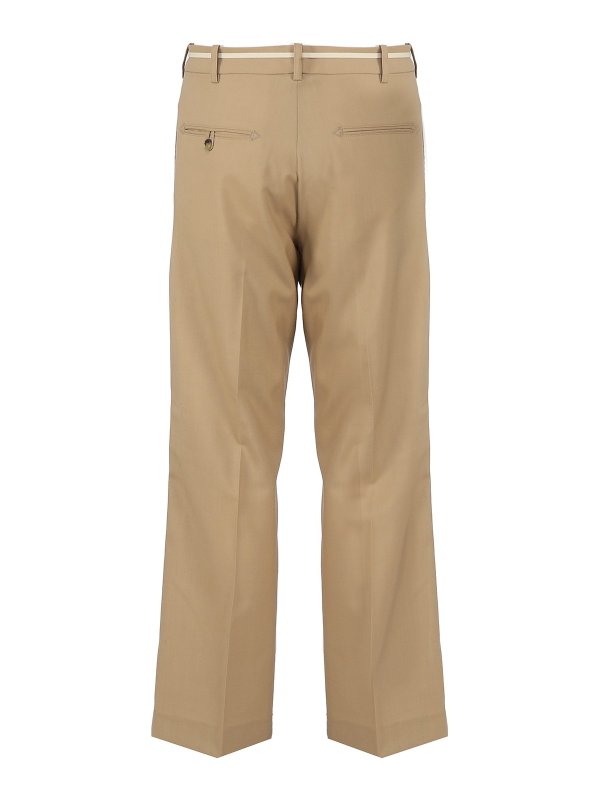 Marni: casual trousers online - Straight leg wool trousers with string