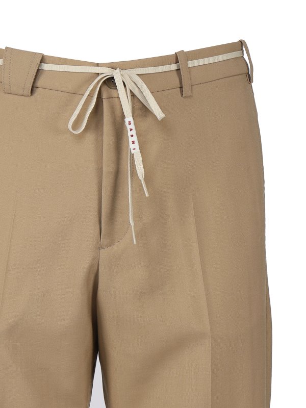 iKRIX Marni: casual trousers - Straight leg wool trousers with string