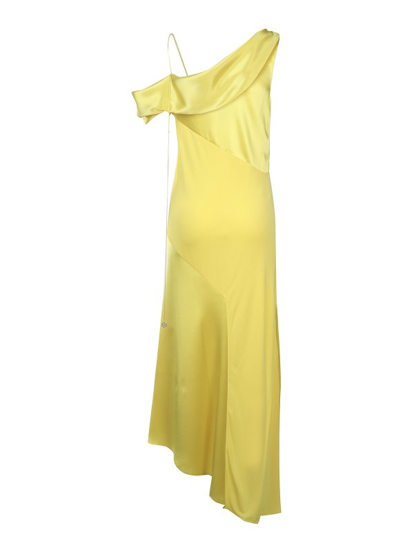 LOEWE: cocktail dresses online - Satin long one off the shoulder dress