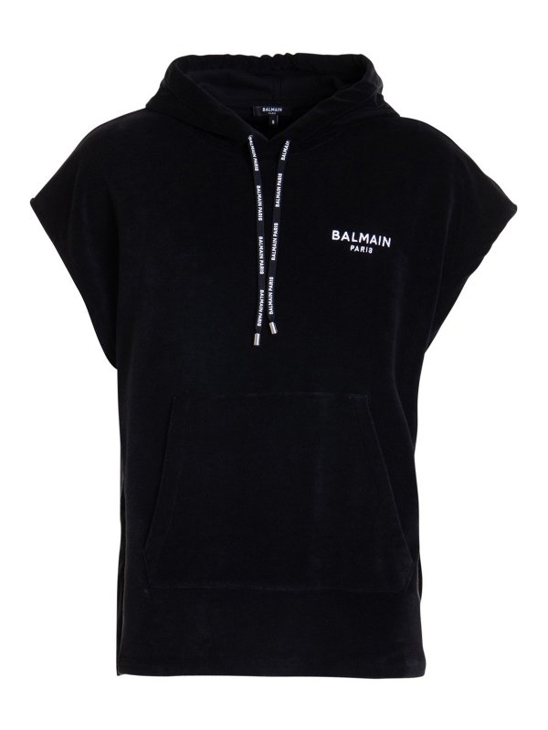 Balmain: Sweatshirts & Sweaters - Sleeveless hoodie