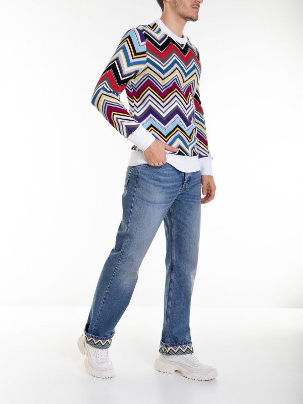 MISSONI: Strickpullover mit Rundhalsausschnitt online - Rundhalspullover - Bunt
