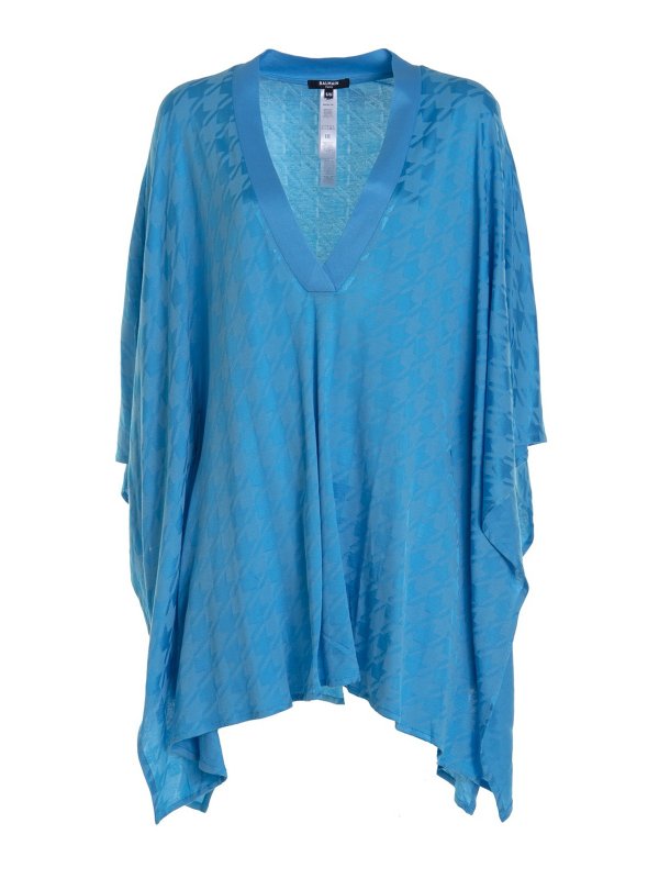 Balmain: Ropa de playa   - Chal - Azul Claro