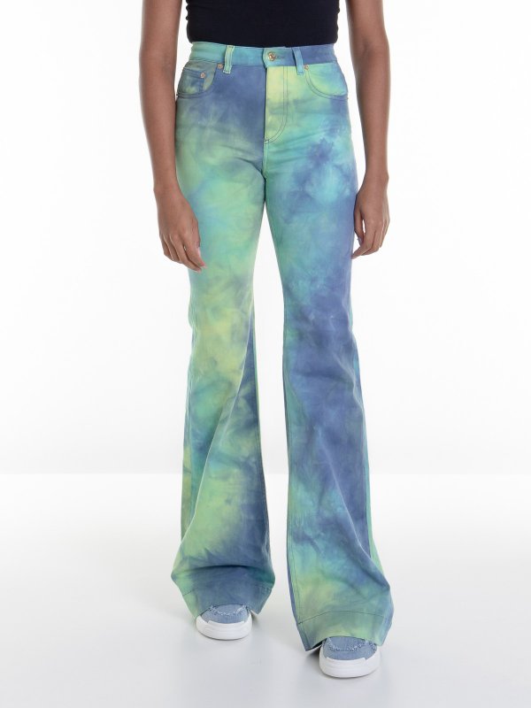 Roberto Cavalli Multicolor jeans with flared leg
