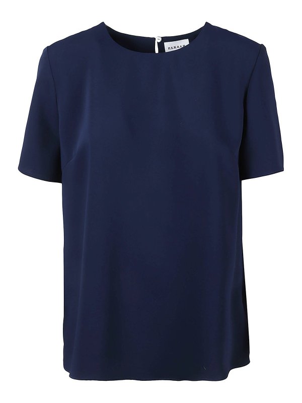 P.A.R.O.S.H.: blouses - Short sleeves back splited blouse