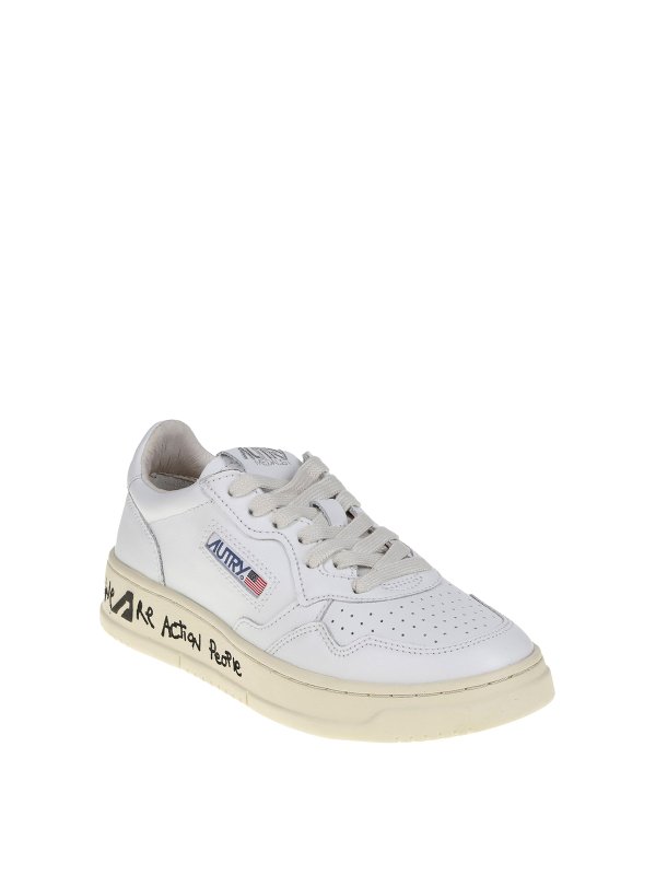 AUTRY: sneakers online - Sneakers in pelle con punta forata e scritta
