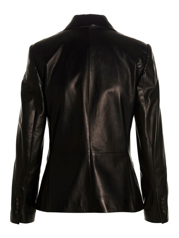 BRUNELLO CUCINELLI: Chaquetas de cuero online - Chaqueta De Cuero - Negro