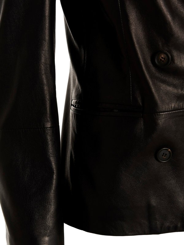 Chaqueta De Cuero - Negro shop online: BRUNELLO CUCINELLI