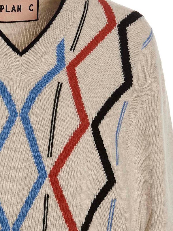 iKRIX PLAN C: Strickpullover mit V-Ausschnitt - V-Pullover - Bunt