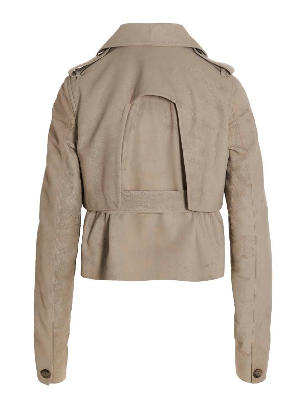 RICK OWENS: leather jacket online - Mini trench jacket