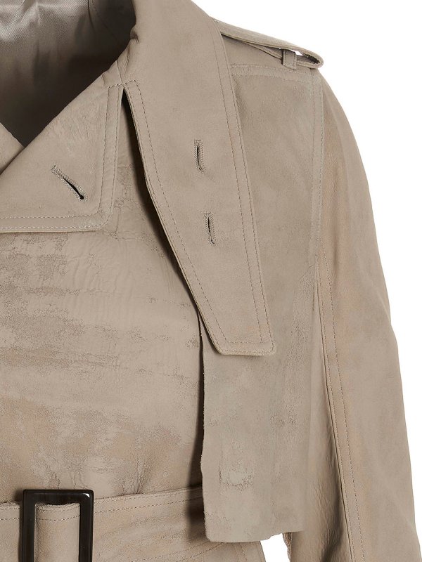 The Best Shops RICK OWENS: leather jacket - Mini trench jacket