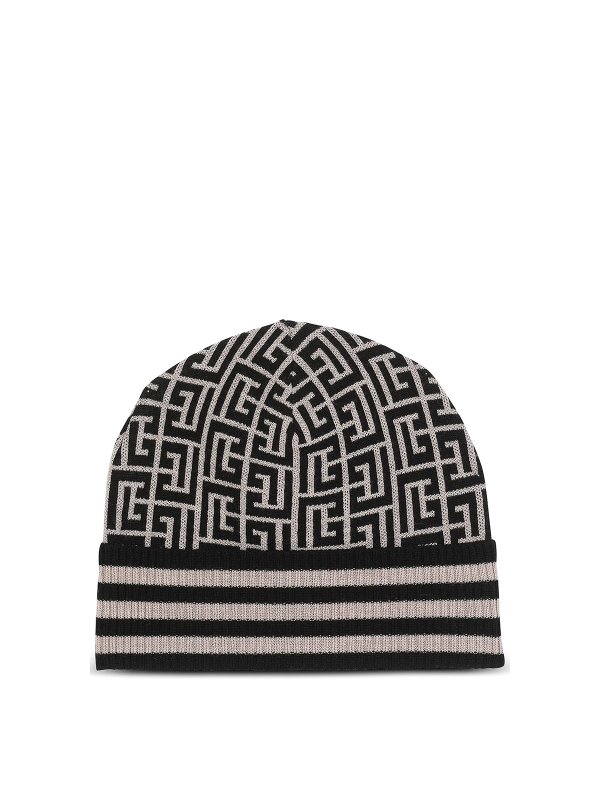 Balmain: ニットキャップ - ビーニー帽 - ベージュ