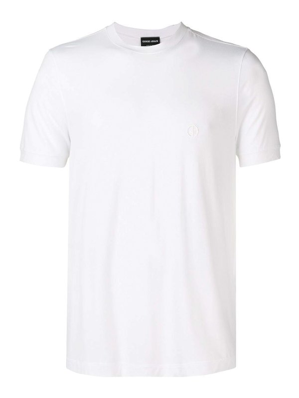 GIORGIO ARMANI: t-shirts - White slim fit Tee