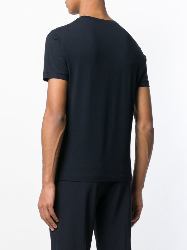T-shirt ricamata blu navy shop online: GIORGIO ARMANI