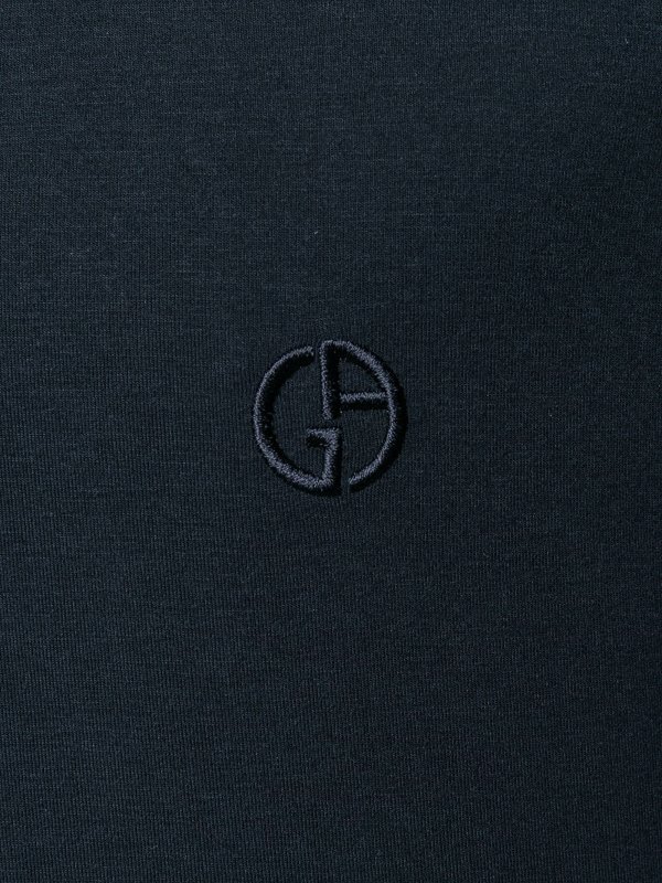 GIORGIO ARMANI buy online T-shirt ricamata blu navy