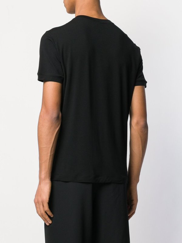 Black slim fit Tee shop online: GIORGIO ARMANI