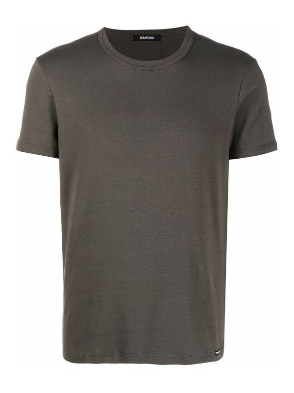 TOM FORD: t-shirts - Dark grey cotton blend Tee