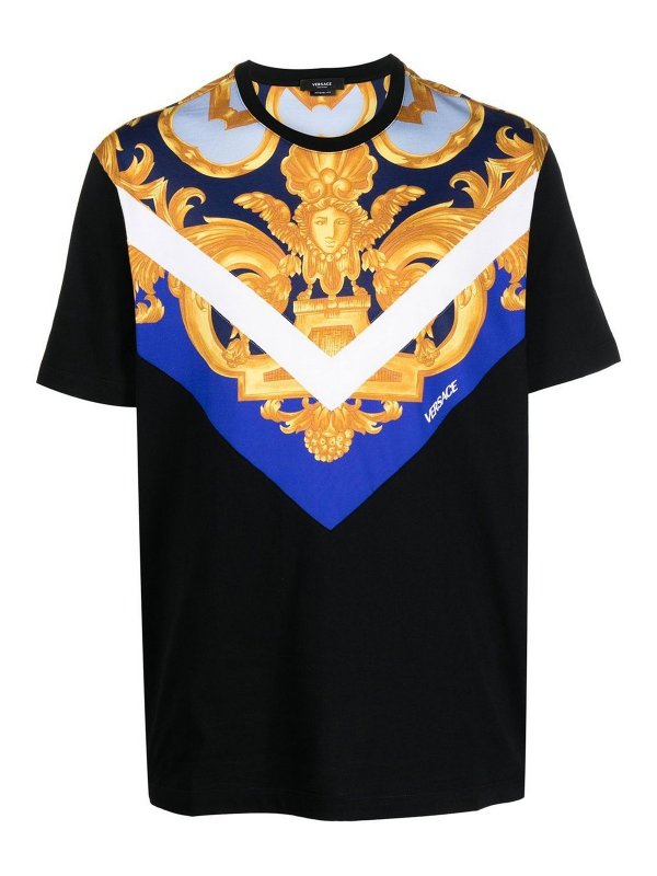 Besiddelse Mordrin hver dag T-shirts Versace - Medusa-print detail Tee - 10084831A060655U670