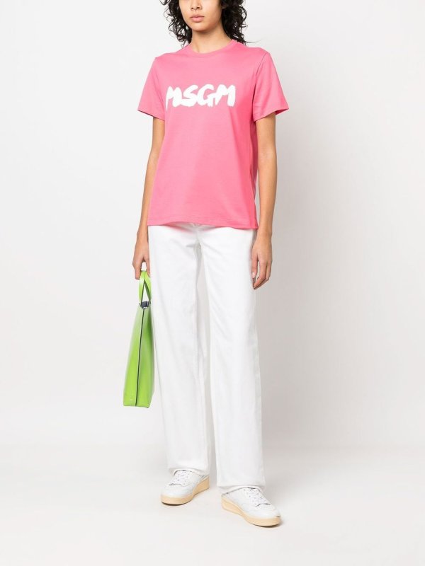 m.s.g.m.: t-shirts online - Logo-print cotton Tee
