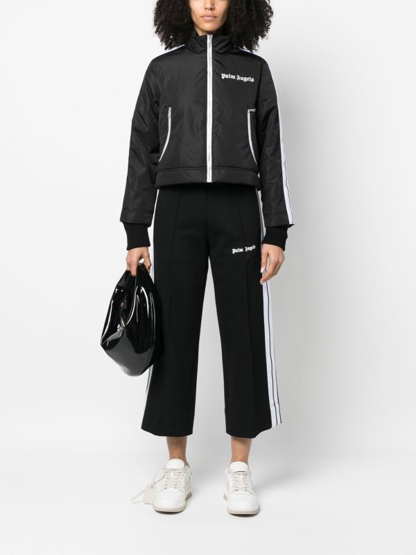 Palm Angels: padded jackets online - Lightweight cropped bomber jacket