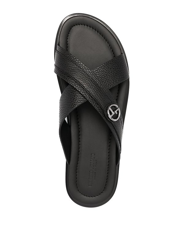 Sandali con patch logo shop online: GIORGIO ARMANI