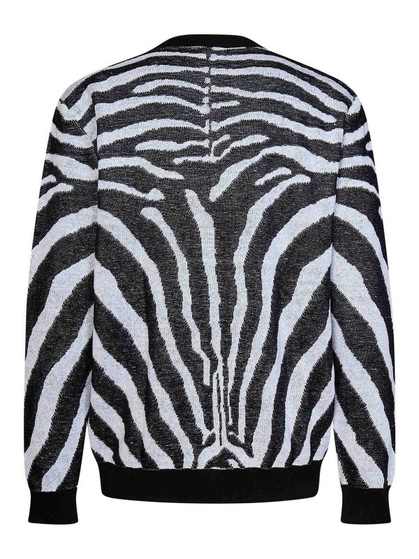 Balmain: crew necks online - Zebra patterned crewneck