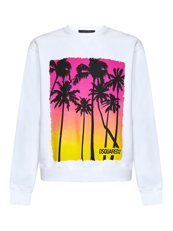 DSQUARED2: Sweatshirts & Sweaters - Graphic printed cotton hoodie