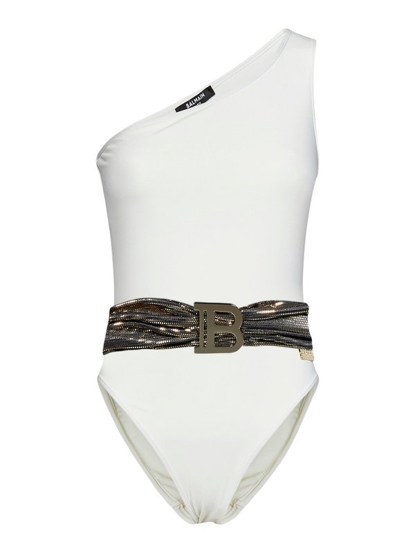 Balmain: Badeanzüge - Badeanzug - Weiß