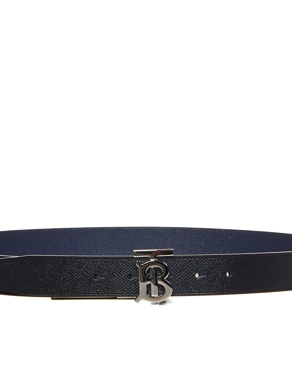 Burberry Cintura in pelle con fibbia monogramma Nero 8062925