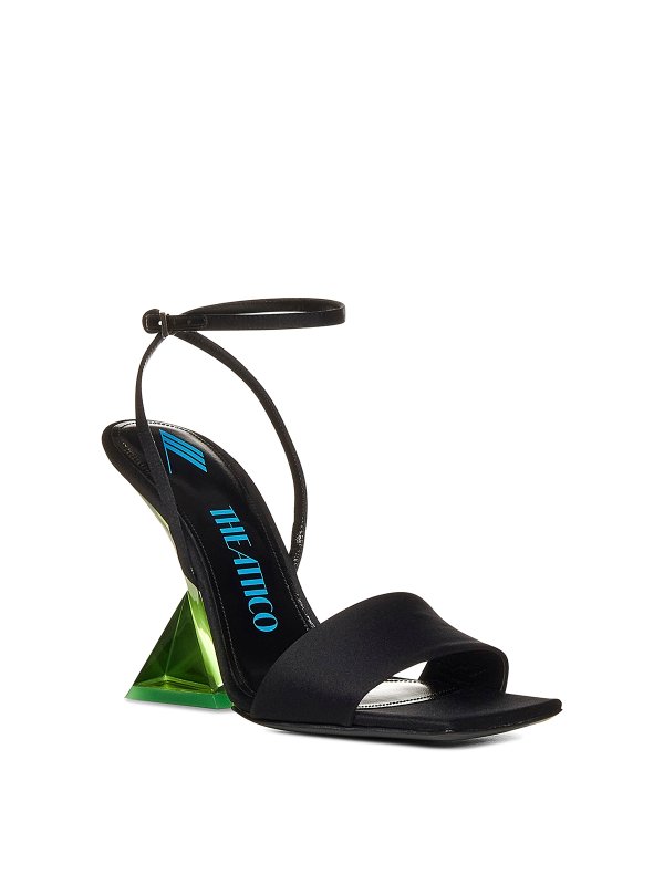 The Attico: sandals online - Pyramidal transparent heeled leather sandals