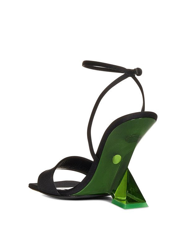 iKRIX The Attico: sandals - Pyramidal transparent heeled leather sandals