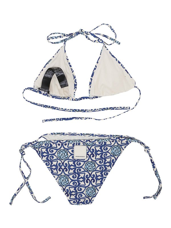 EMPORIO ARMANI: bikinis online - Printed bikini with laces