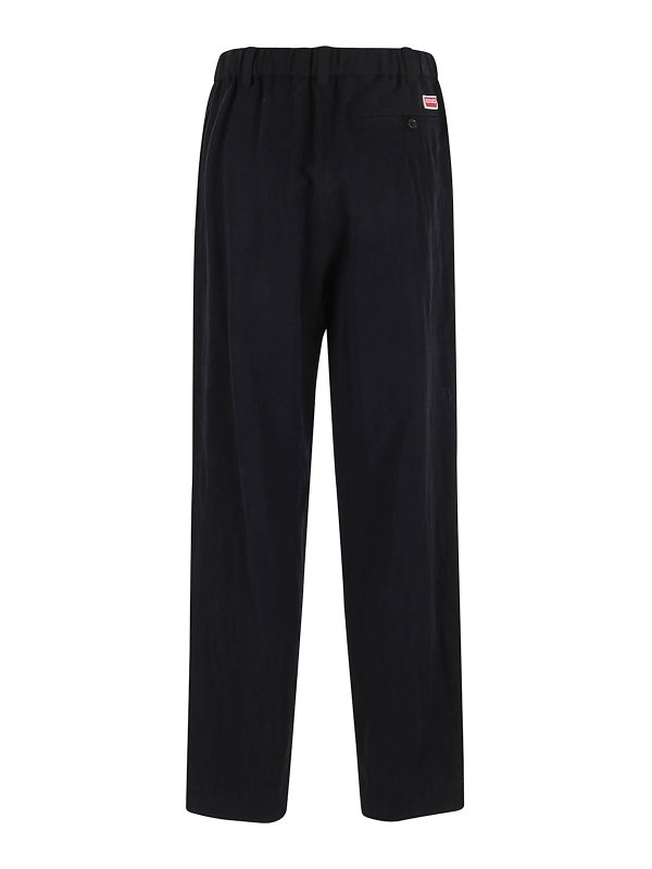KENZO: casual trousers online - Pleated lyocell pants