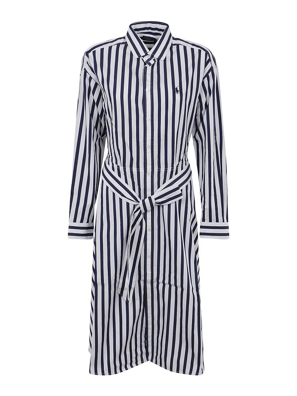 POLO RALPH LAUREN: Knielange Kleider - Knielanges Kleid - Blau