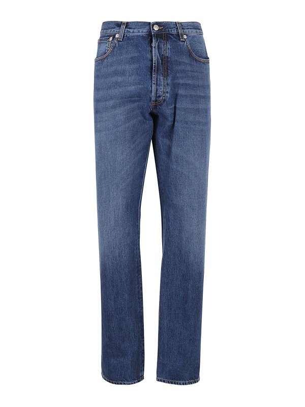 ALEXANDER MCQUEEN: straight leg jeans - Faded straight leg jeans
