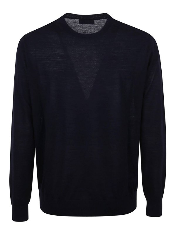 BALLANTYNE: Strickpullover mit Rundhalsausschnitt online - Rundhalspullover - Blau